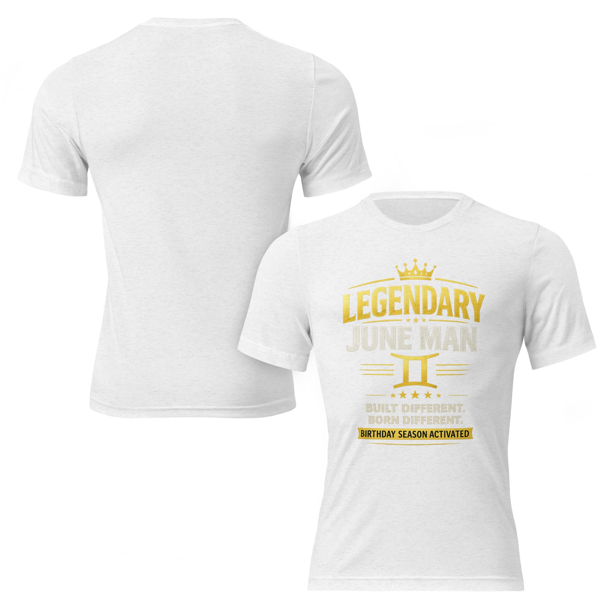 Legendary June Man Built Different – Birthday Season Activated Tee