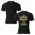 Product mockupLegendary June Man Built Different – Birthday Season Activated Tee