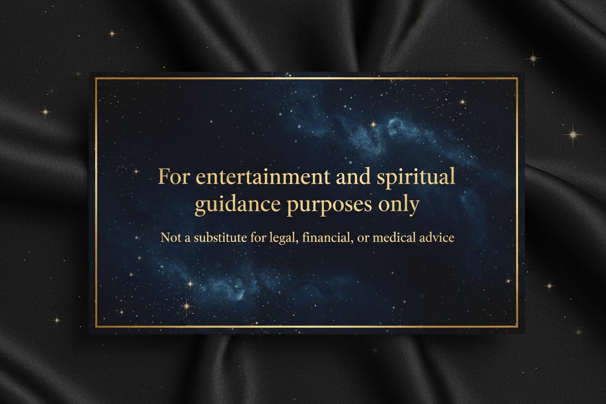Decorative text overlay on a starry night sky background with black fabric.